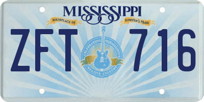 MS license plate ZFT716