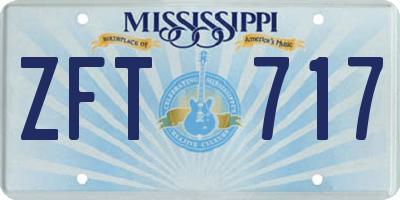 MS license plate ZFT717