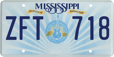 MS license plate ZFT718