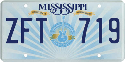 MS license plate ZFT719