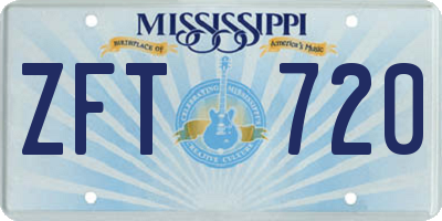 MS license plate ZFT720