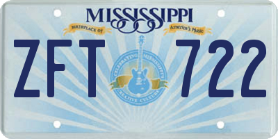 MS license plate ZFT722