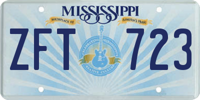 MS license plate ZFT723