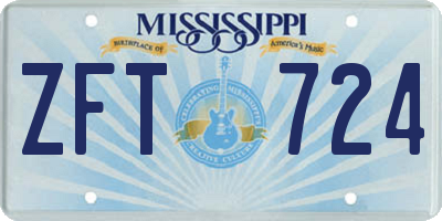 MS license plate ZFT724