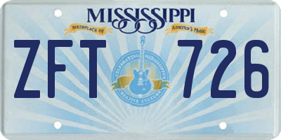 MS license plate ZFT726