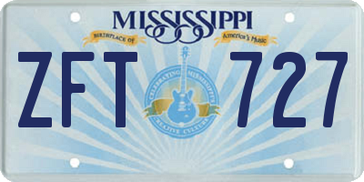MS license plate ZFT727