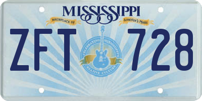 MS license plate ZFT728