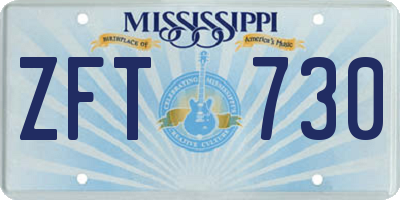 MS license plate ZFT730
