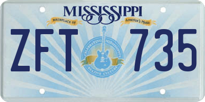 MS license plate ZFT735