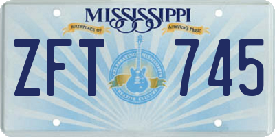 MS license plate ZFT745