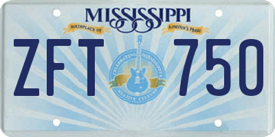MS license plate ZFT750