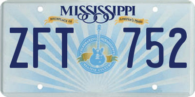 MS license plate ZFT752