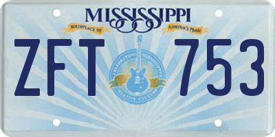 MS license plate ZFT753