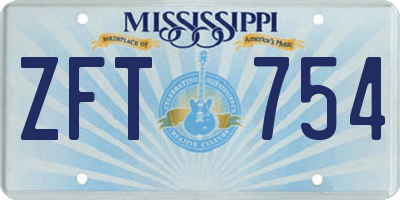 MS license plate ZFT754