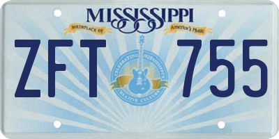 MS license plate ZFT755