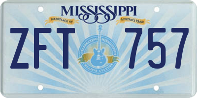 MS license plate ZFT757