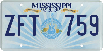 MS license plate ZFT759