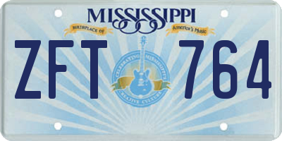 MS license plate ZFT764