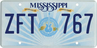 MS license plate ZFT767