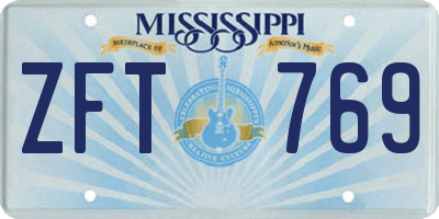 MS license plate ZFT769
