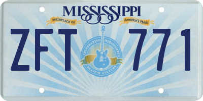 MS license plate ZFT771