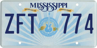 MS license plate ZFT774
