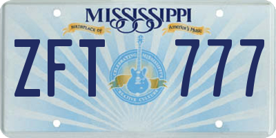MS license plate ZFT777