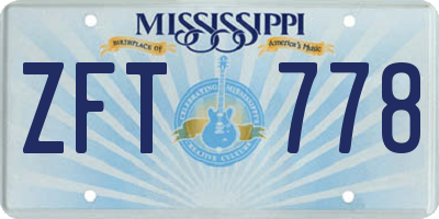 MS license plate ZFT778