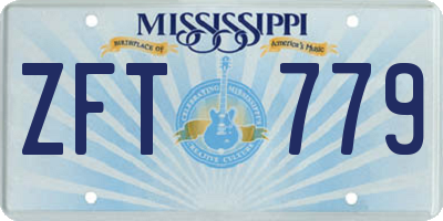MS license plate ZFT779