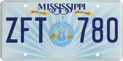 MS license plate ZFT780