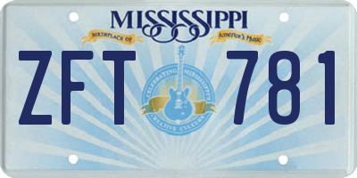 MS license plate ZFT781