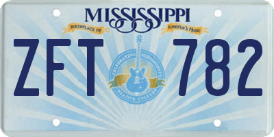 MS license plate ZFT782