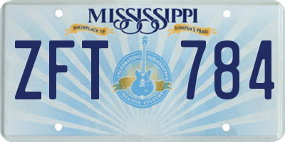 MS license plate ZFT784