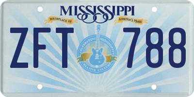 MS license plate ZFT788