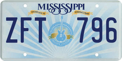 MS license plate ZFT796