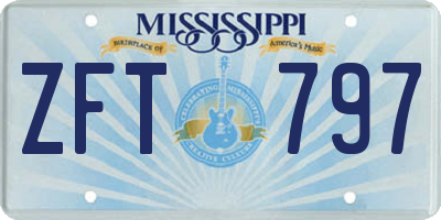 MS license plate ZFT797