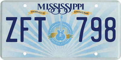 MS license plate ZFT798