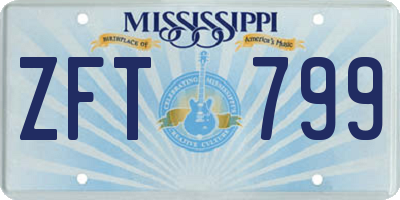 MS license plate ZFT799