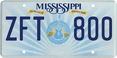 MS license plate ZFT800