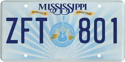 MS license plate ZFT801