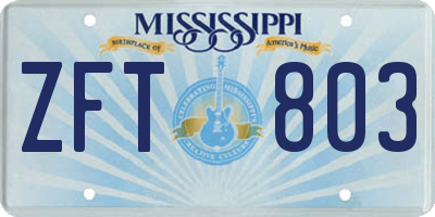 MS license plate ZFT803