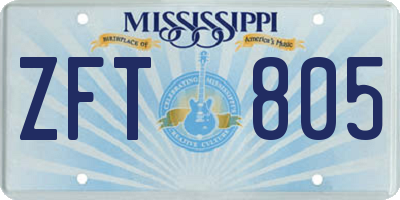 MS license plate ZFT805