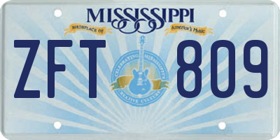 MS license plate ZFT809