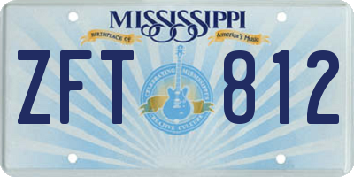 MS license plate ZFT812
