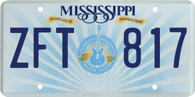 MS license plate ZFT817