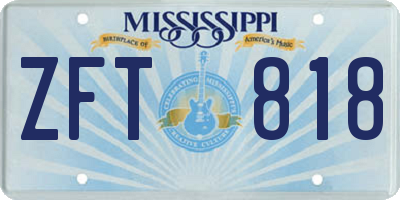 MS license plate ZFT818