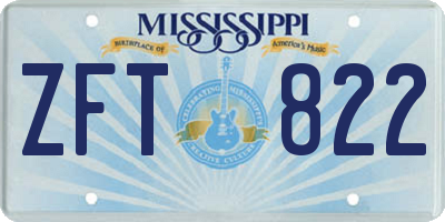MS license plate ZFT822