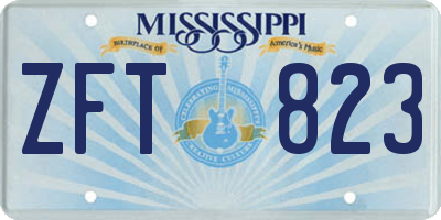 MS license plate ZFT823