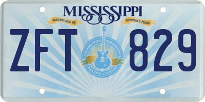 MS license plate ZFT829