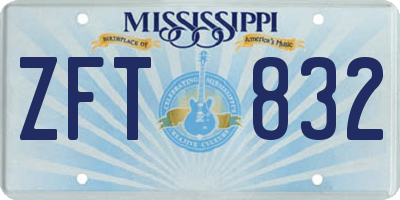 MS license plate ZFT832